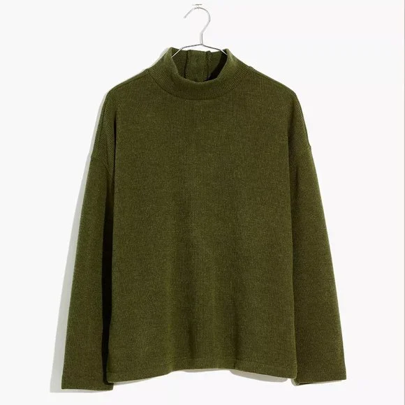 NWOT Madewell Mockneck Button-back Top - Picture 6 of 12